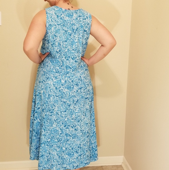 Flowy Summer Turquoise Maxi Dress Size M - Picture 1 of 3